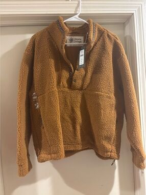 NWT Alpine Design Sherpa Pullover Snap Fleece Caramel Latte Women’s M